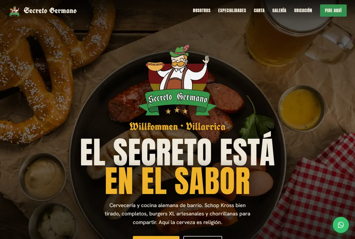 Portada del sitio web Secreto Germano